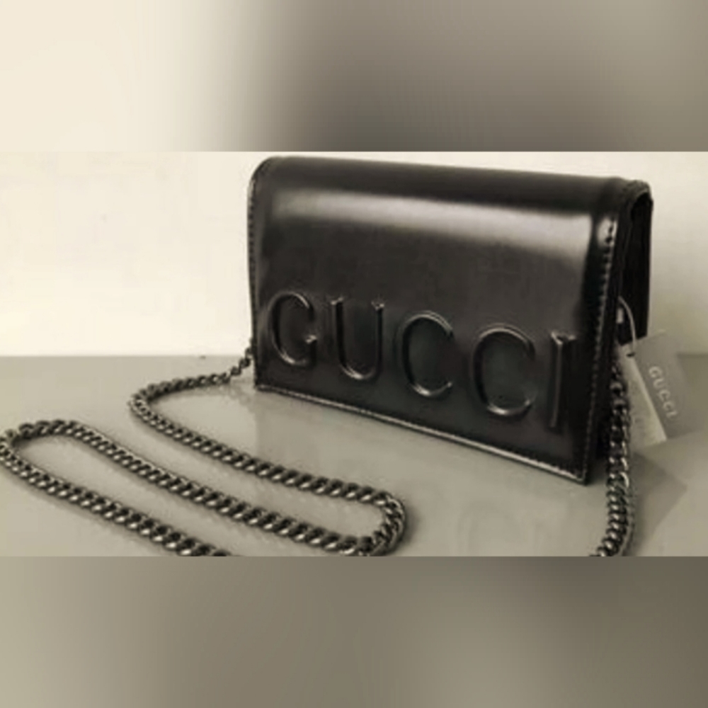 Gucci XI Embossed Chain Strap Bag